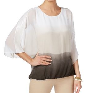 NEW PETITE SMALL ALFANI ANGEL SLEEVE OMBRE #1587